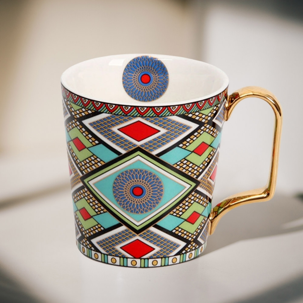 Colorful Gold Modern Geometric Ceramic Mug Tea Cup Coffee Teacup